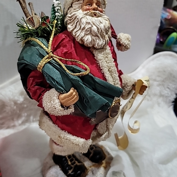 VTG Kurt S. Adler Santa's World Fabric Mache 12" Centerpiece Figurine in OG Box - Picture 14 of 16